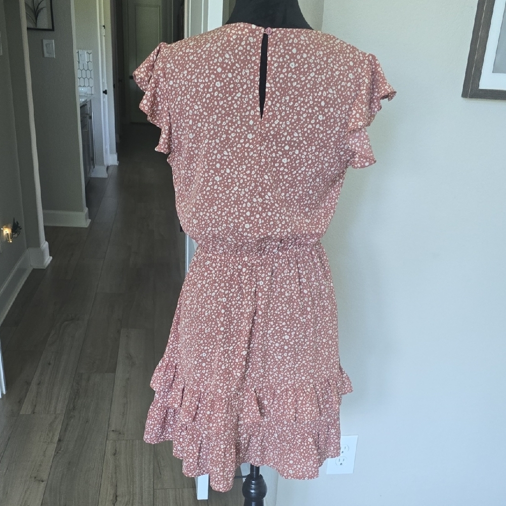 Floral Pink Ruffle Dress - Picture 6 of 7